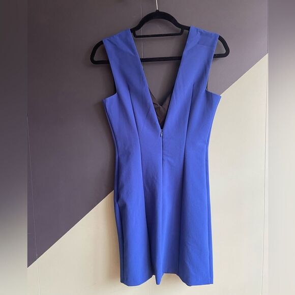 Zara Woman Cobalt Blue V-Neck Tailored Minidress, Size XS - Picture 2 of 10